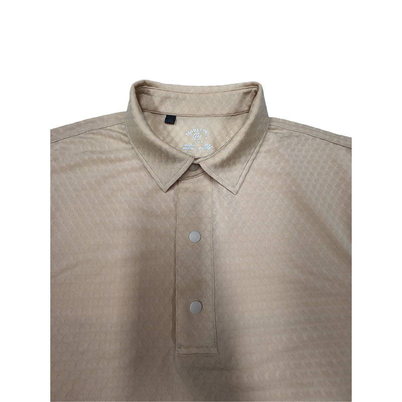 Monterey Golf Sports Casual Wear High Elastic Cool Jacquard Fabric Fashionable Seamless Quick-drying Short-sleeved Polo Shirt