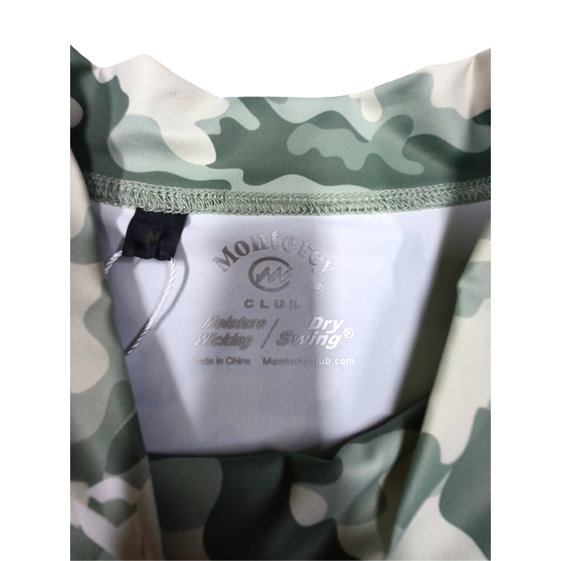Monterey Golf Sports Casual Wear High Elastic Fashion Camouflage Print Fabric Quick-drying Half Turtleneck Short Sleeve