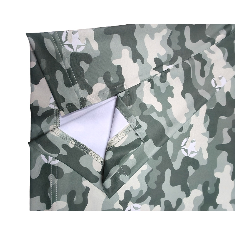 Monterey Golf Sports Casual Wear High Elastic Fashion Camouflage Print Fabric Quick-drying Half Turtleneck Short Sleeve