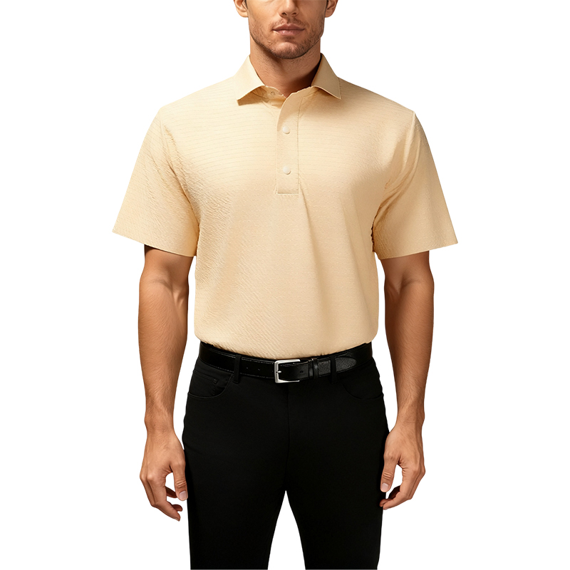 Monterey Golf Sports Casual Wear High Elastic Cool Jacquard Fabric Fashionable Quick-drying Short-sleeved Polo Shirt