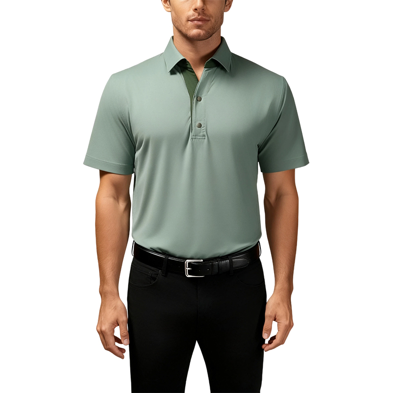 Mantley Golf T-Shirt Fine-Quality Pique Mesh Fabric Breathable Quick-Drying Short-Sleeved Small V-Neck Polo Shirt