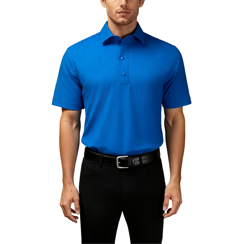Monterey Golf Sports Casual Wear High Elastic Cotton Jacquard Fabric Fashionable Short-Sleeved Polo Shirt