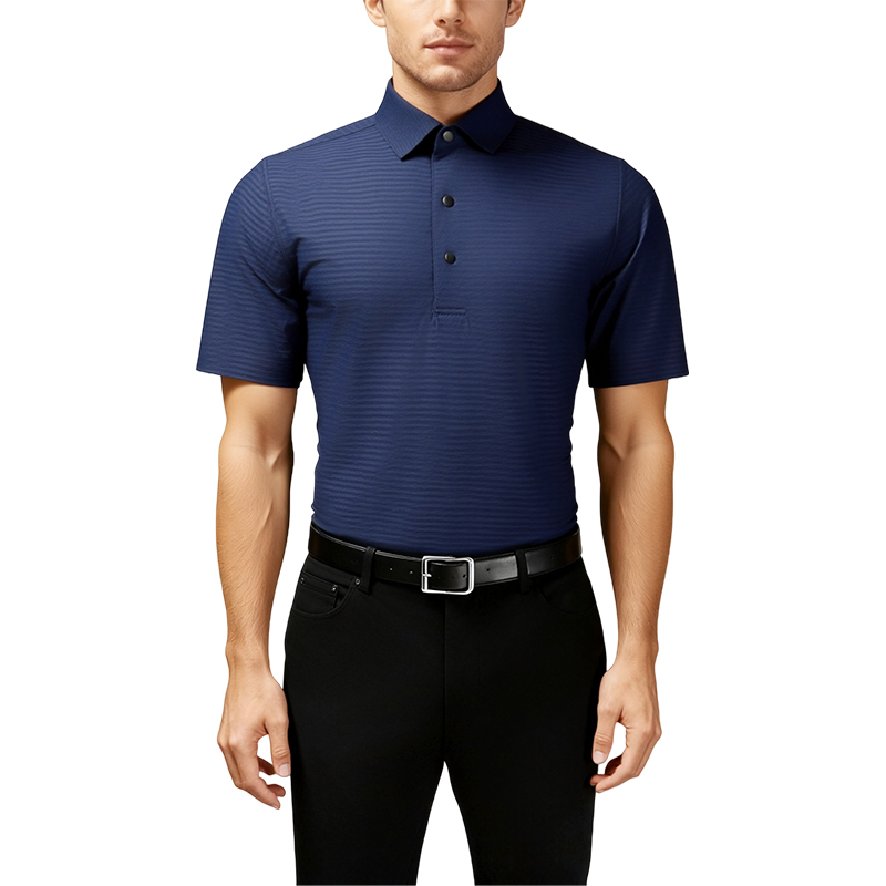 Monterey Golf Sports Casual Wear High Elastic Cool Jacquard Fabric Fashionable Seamless Quick-drying Short-sleeved Polo Shirt