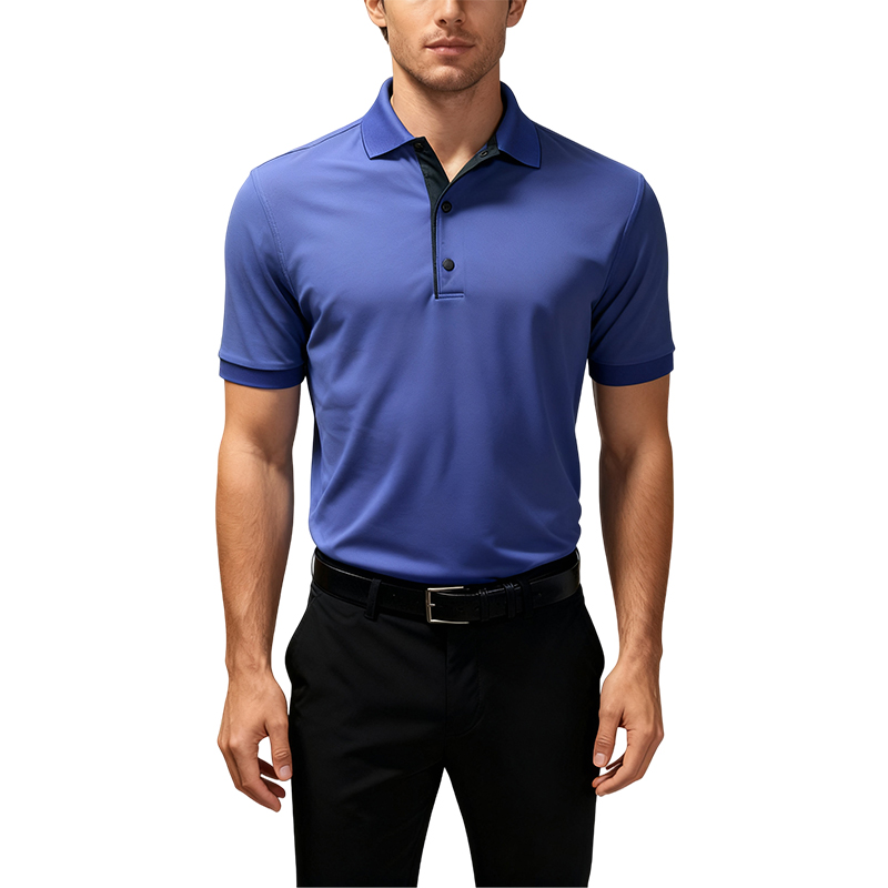 How do golf polo shirts utilize breathable mesh fabrics to enhance heat dissipation and cooling during extended outdoor activities?