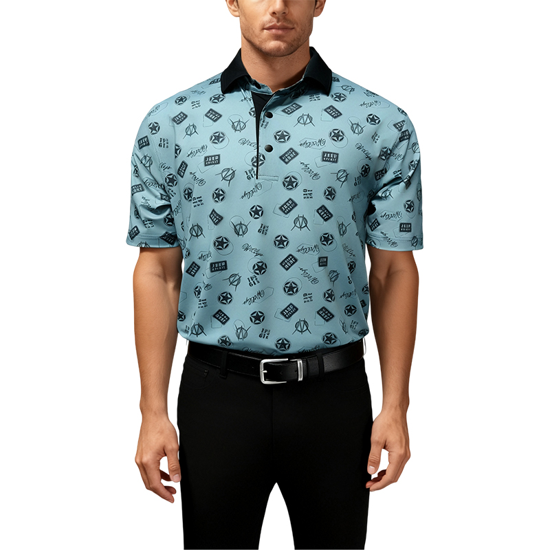 Can a high-elasticity, quick-drying printed polo shirt achieve a perfect balance of function, comfort, and style in golf?